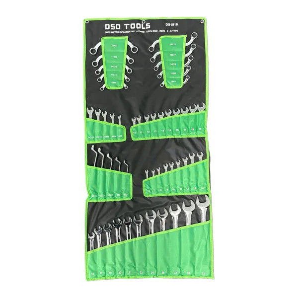 50PC METRIC SPANNER SET - COMBI - OPEN END - RING - C - S TYPE DS1819